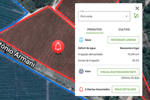 Informações de área de irrigação